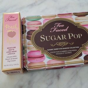 Too Faced Sugar Pop palette and lipstick